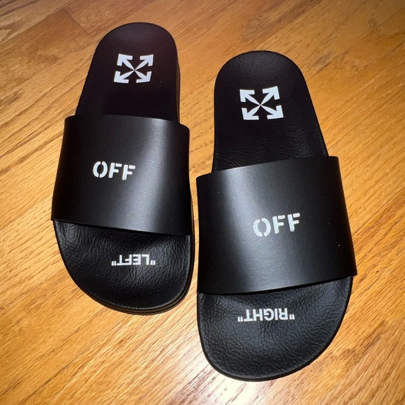 Off White Logo Flip Flops - Picture 2 of 9
